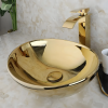 Umywalka nablatowa Rea Sofia Gold 40x40 cm złota ceramiczna